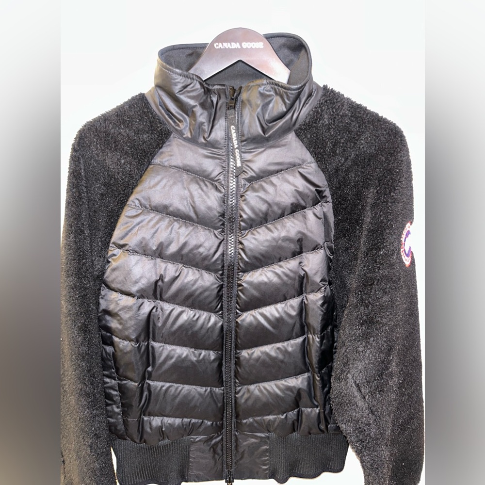 Canada Goose HyBridge Fleece Quilted Down Shell Jacket Black Size Large